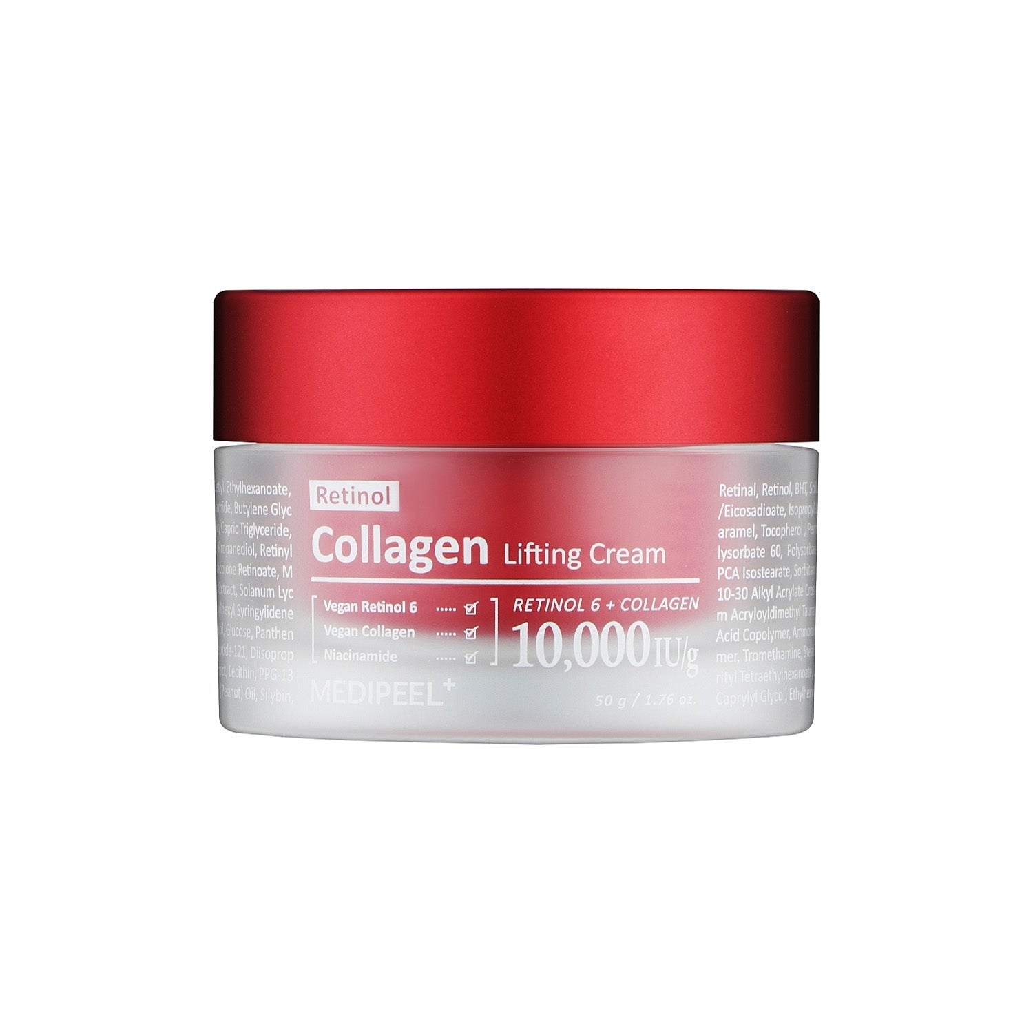 The Medi‑Peel Retinol Collagen Lifting Cream is anti-aging moisturizer supports skin renewal, lifts sagging contours, smooths wrinkles and tightens pores