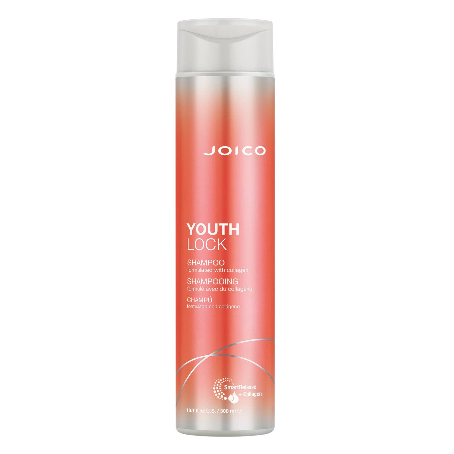 Joico Youth Lock shampoo bottle on a white background