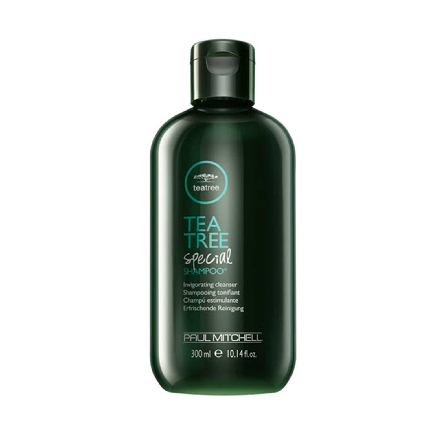 Paul Mitchell Tea Tree Shampoo 300ml bottle with invigorating formula for cleansing and scalp health.