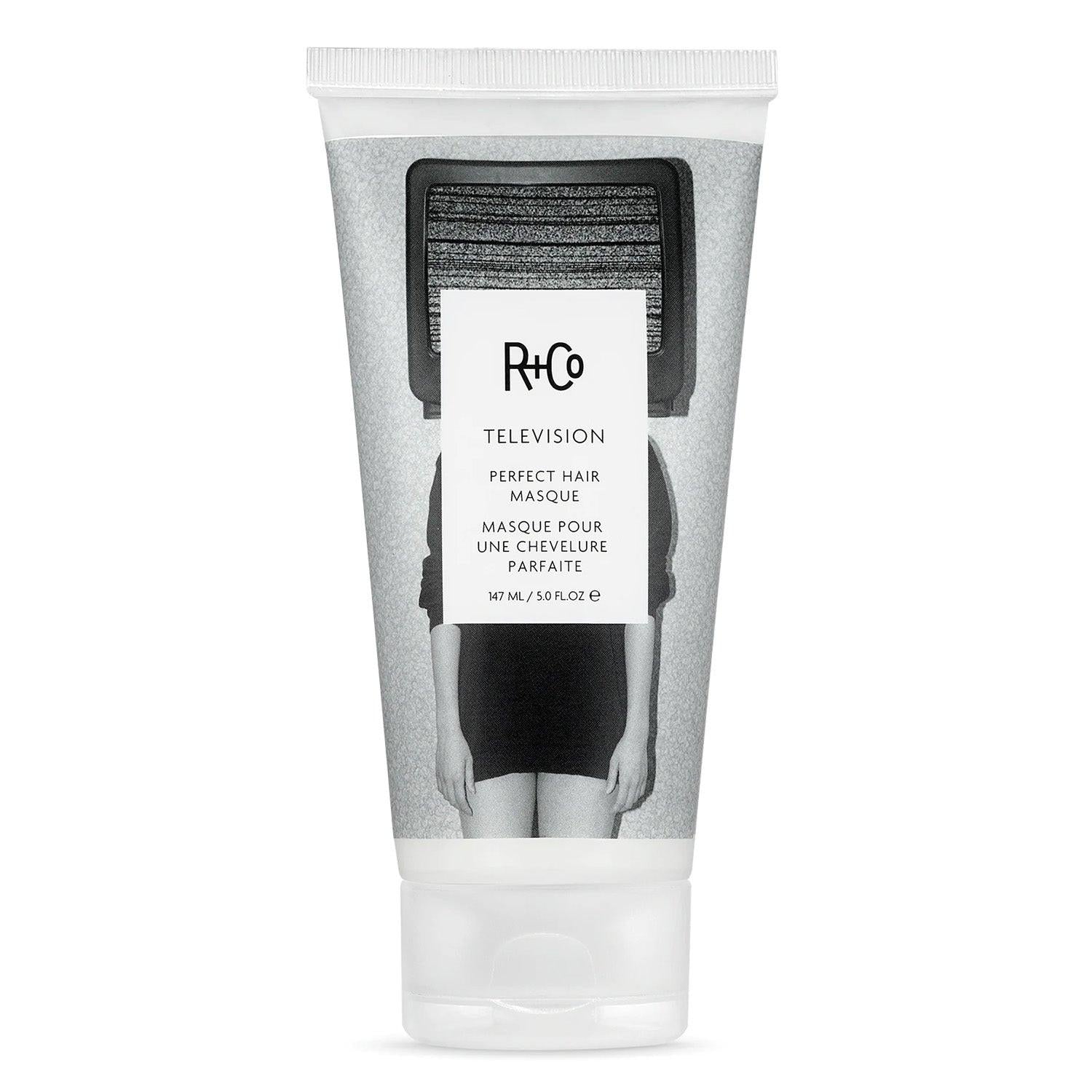 R+Co Television Perfect Hair Masque 147ml - Maison 19, R+Co Television Perfect Hair Masque
Hair masque for all hair types
Deep conditioning hair masque
Frizz control hair masque
Moisturizing hair masque
Elasticity improving hair masque
Shine enhancing hair masque
Vegan hair masque
Cruelty-free hair masque
Sulfate-free hair masque
Paraben-free hair masque
Color-safe hair masque
Hair masque with snow mushroom extract
Hair masque with coconut oil
Hair masque with abyssinian oil