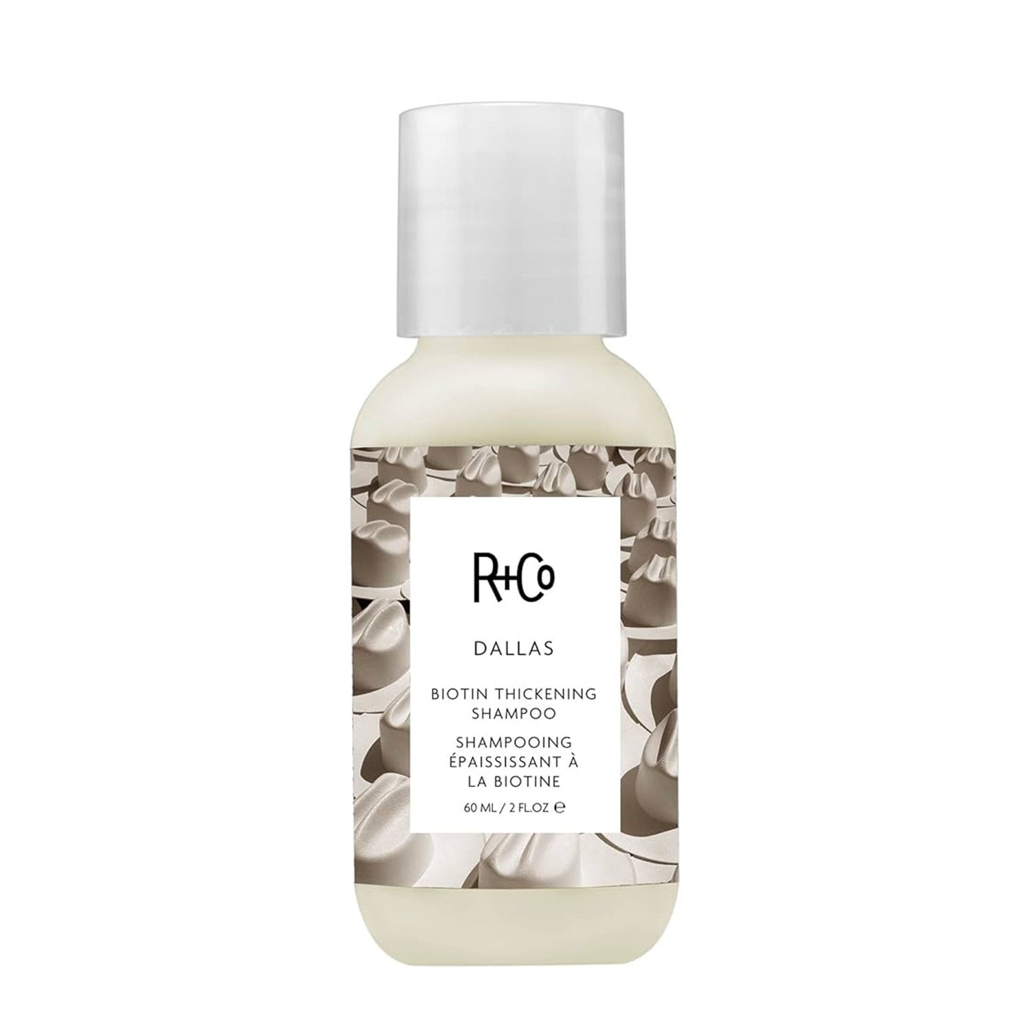 R+Co Dallas Thickening Shampoo 60ml - Maison 19, R+Co Dallas Thickening Shampoo
Travel-size thickening shampoo
Shampoo for fine hair
Volumizing shampoo
Biotin-infused shampoo
Shampoo with Pro-Vitamin B5
Sulfate-free shampoo
Paraben-free shampoo
Vegan shampoo
Cruelty-free shampoo
Shampoo with coconut oil
Shampoo with saw palmetto extract
Shampoo with loquat fruit extract
Shampoo with artichoke leaf extract
Shampoo with glycerin