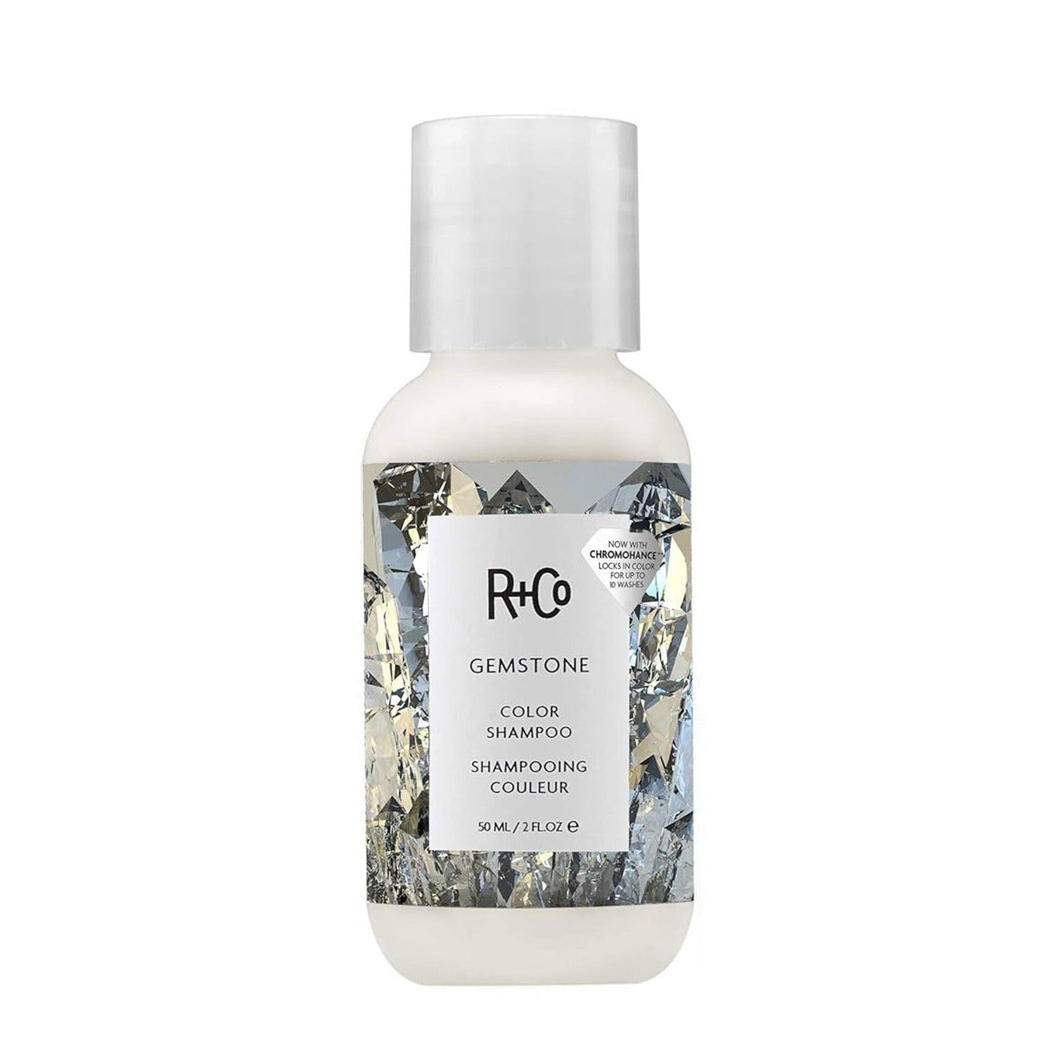 R+Co Gemstone Color Shampoo 50ml - Maison 19, R+Co Gemstone Color Shampoo
Travel-size color shampoo
Shampoo for color-treated hair
Color-safe shampoo
Color-protecting shampoo
Shampoo with hibiscus extract
Shampoo with pea extract
Shampoo with rice extract
Shampoo with moringa oil
Shampoo with sunflower extract
Shampoo with antioxidant-rich ingredients
Vegan shampoo
Cruelty-free shampoo
Sulfate-free shampoo
Paraben-free shampoo